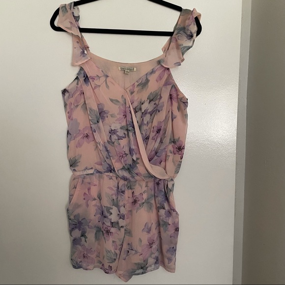 Luca Couture Floral Chiffon Romper Shorts - Picture 2 of 5